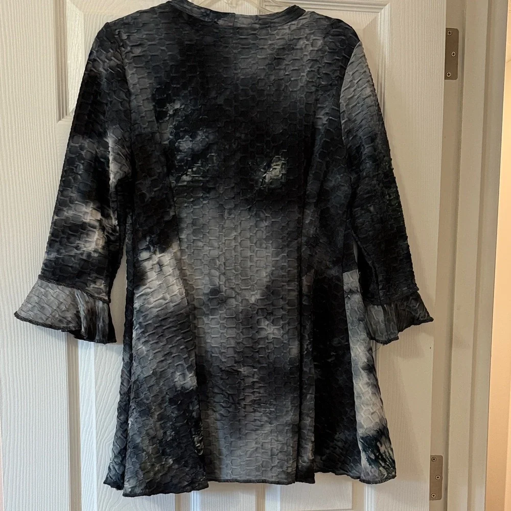 Zadie B's Blue Tye Dye Textured Skirt and Top Set - Picture 7 of 8